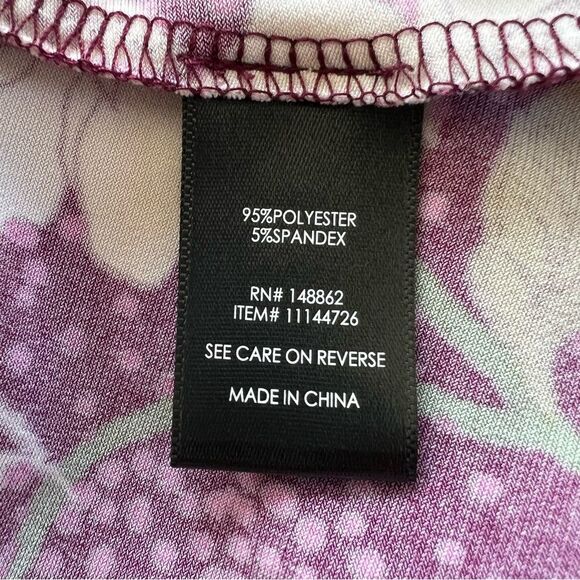 Torrid Sz 2 Studio Knit Faux Wrap Mini Dress Womens 2X (18/20) Wine Pink Floral - Picture 8 of 14